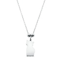 Personalised Cat-Shaped Memorial Necklace – Engraved with Name
