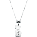 Personalised Cat-Shaped Memorial Necklace – Engraved with Name