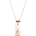 Personalised Cat-Shaped Memorial Necklace – Engraved with Name