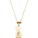 Personalised Cat-Shaped Memorial Necklace – Engraved with Name