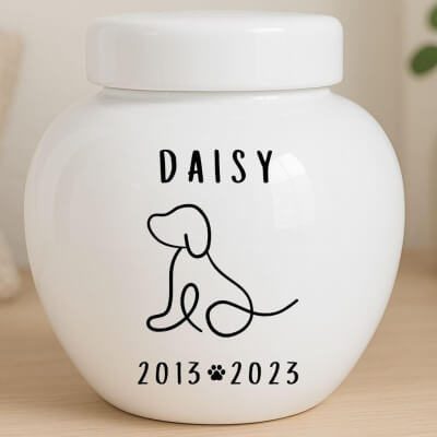 Personalised Ceramic Dog Urn – Pet Cremation...