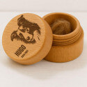 Picture-to-drawing Round Wooden Dog Memorial Keepsake for Ashes or Fur Storage - Engraved with Name & Dates