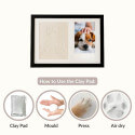 Paw Print Clay & Photo Frame Kit – Wooden Dog Memorial Picture Frame for Indoor Display