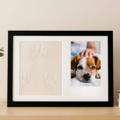Paw Print Clay & Photo Frame Kit – Wooden Dog...