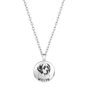 Personalised Dog Memorial Round Urn Necklace – Engraved Pet Picture-to-drawing Ashes Keepsake with Name