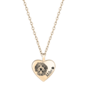 Personalised Dog Memorial Heart Urn Necklace – Engraved Pet Picture-to-drawing Ashes Keepsake with Name