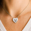 Personalised Dog Memorial Heart Urn Necklace with Slide-Through Chain – Engraved Pet Picture-to-drawing Ashes Keepsake