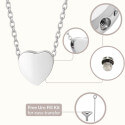 Personalised Dog Memorial Heart Urn Necklace with Slide-Through Chain – Engraved Pet Ashes Keepsake with Name & Dates