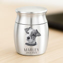 Personalised Dog Urn with Engraved Photo  – Mini Keepsake Urn with Name & Dates