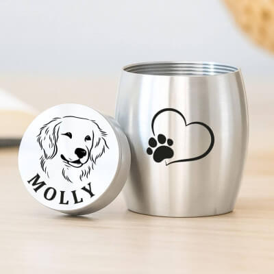 Personalised Dog Urn with Engraved Photo...