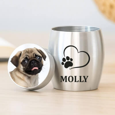 Personalised Dog Urn with Engraved Photo...