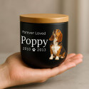 Personalised Ceramic Dog Urn with Photo – Pet Cremation Urn for Ashes with Name, Dates & Tribute