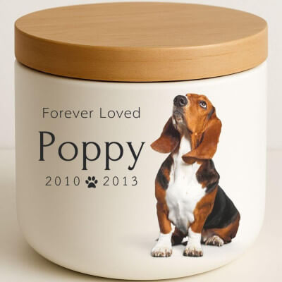 Personalised Ceramic Dog Urn with Photo – Pet...