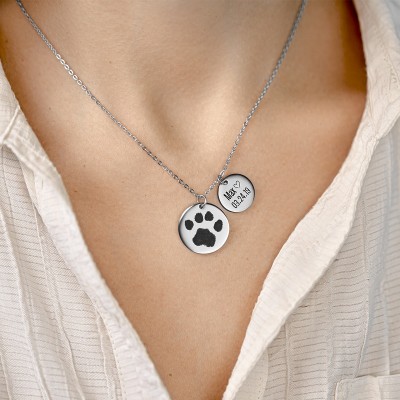 Personalised Dog Memorial 2-Charm Round...
