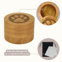 Personalised Wooden Dog Urn with Aluminium Plate  – Pet  Memorial Urn with Engraved Name & Dates