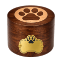 Personalised Wooden Dog Urn with Aluminium Plate  – Pet  Memorial Urn with Engraved Name & Dates