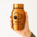 Personalised Dog Urn with Name, Dates & Special Tribute on the Lid  – Pet Memorial Stainless Steel Urn