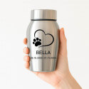 Personalised Dog Urn with Name, Dates & Special Tribute on the Lid  – Pet Memorial Stainless Steel Urn