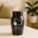 Personalised Dog Urn with Name, Dates & Special Tribute on the Lid  – Pet Memorial Stainless Steel Urn