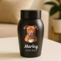 Personalised Dog Urn with Photo – Stainless Steel Memorial Urn with Name & Dates