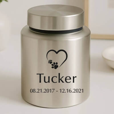 Personalised Dog Urn – Stainless Steel Memorial...