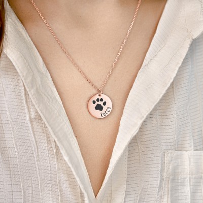 Personalised Dog Memorial Round Necklace –...