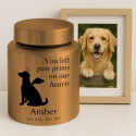 Personalised Dog Urn with Angel Pup Design – Stainless Steel Memorial Urn  with Name, Dates & Special Tribute