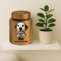 Personalised Dog Urn with Photo – Cylinder Stainless Steel Memorial Urn  with Name & Dates