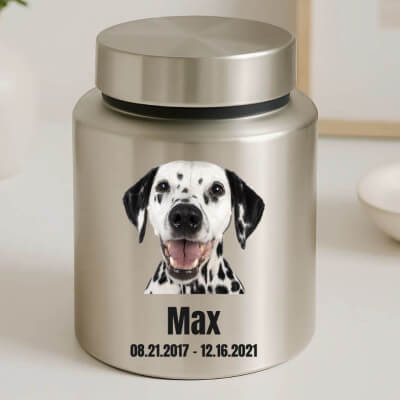 Personalised Dog Urn with Photo – Cylinder...