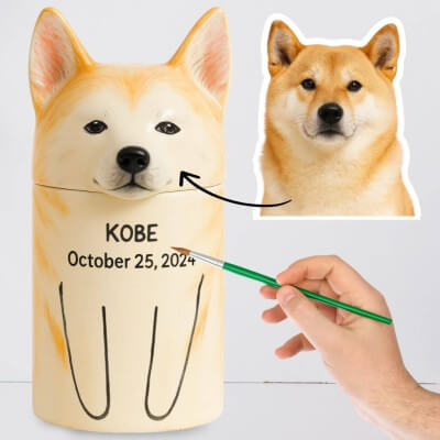 Personalised Handmade Ceramic Dog Urn by Breed...