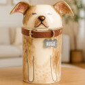 Personalised Handmade Ceramic Dog Urn by Breed – Custom Memorial Urn with Painted Portrait & Closed Eyes Design