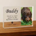 Personalised Dog Memorial Gift – Landscape Pet Memorial Acrylic Plaque with Photo, Name & Dates