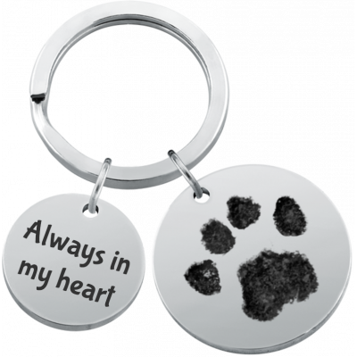 Personalised Dog Memorial 2-Charm Round Keyring...