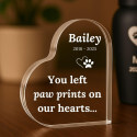 Personalised Dog Memorial Gift –  Heart-Shaped Pet Memorial Acrylic Plaque with Engraved Name, Dates & Tribute