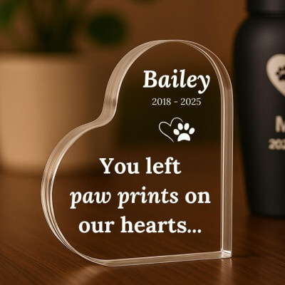 Personalised Dog Memorial Gift –  Heart-Shaped...