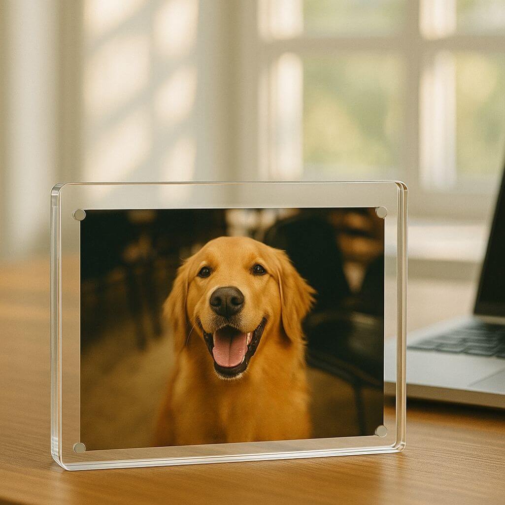 Acrylic Dog Memorial Frame – Rectangle Custom Pet Photo Plaque