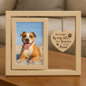 Wooden Dog Memorial Photo Frame – 360° Rotating Engraved Pet Tribute