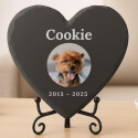 Personalised Heart Slate Dog Memorial Plaque – Pet Memorial Gift with Photo, Engraved Name & Dates