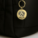 Personalised Dog Memorial Round Keyring - Engraved with Pet's Photo & Name