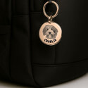 Personalised Dog Memorial Round Keyring - Engraved with Pet's Photo & Name