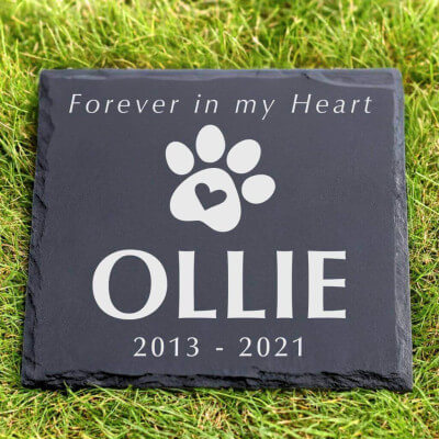 Personalised Square Dog Grave Marker – Slate...