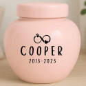 Personalised Ceramic Dog Urn – Pet Cremation Urn for Ashes with Name, Dates & Eternal Love Design
