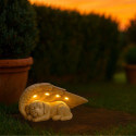 Angel Dog Memorial Stone with Solar LED Light – Weatherproof Resin Grave Marker for Dogs, Thoughtful Garden Tribute & Memorial Gift