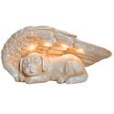 Angel Dog Memorial Stone with Solar LED Light – Weatherproof Resin Grave Marker for Dogs, Thoughtful Garden Tribute & Memorial Gift